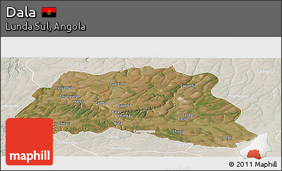 Satellite Panoramic Map of Dala, lighten