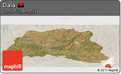 Satellite Panoramic Map of Dala, lighten