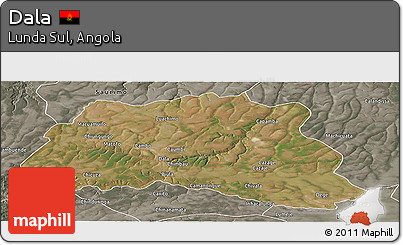 Satellite Panoramic Map of Dala, semi-desaturated