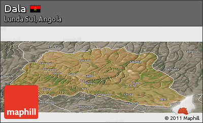 Satellite Panoramic Map of Dala, semi-desaturated