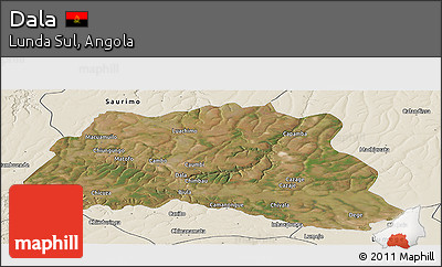 Satellite Panoramic Map of Dala, shaded relief outside