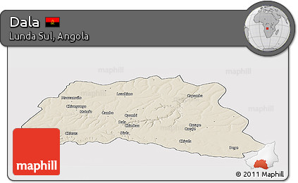 Shaded Relief Panoramic Map of Dala, cropped outside