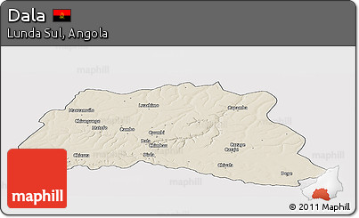 Shaded Relief Panoramic Map of Dala, cropped outside