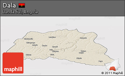 Shaded Relief Panoramic Map of Dala, cropped outside