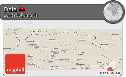 Shaded Relief Panoramic Map of Dala