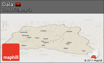 Shaded Relief Panoramic Map of Dala, lighten