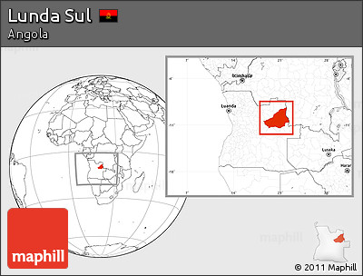 Blank Location Map of Lunda Sul, within the entire country
