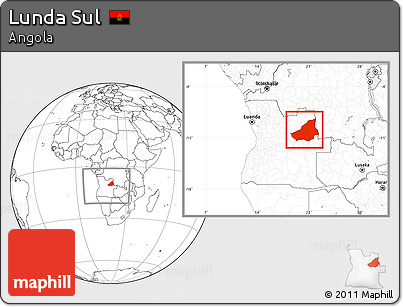 Blank Location Map of Lunda Sul, within the entire country