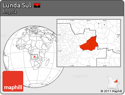 Blank Location Map of Lunda Sul
