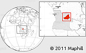 Blank Location Map of Lunda Sul, highlighted country, within the entire country