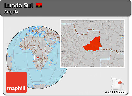 Gray Location Map of Lunda Sul