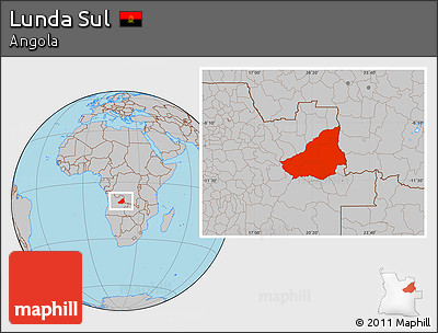 Gray Location Map of Lunda Sul