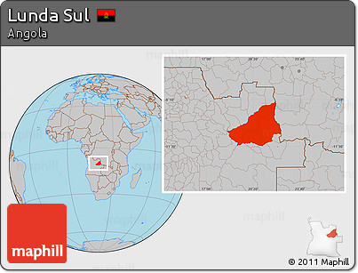 Gray Location Map of Lunda Sul
