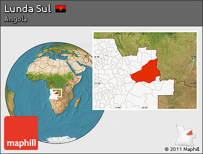 Satellite Location Map of Lunda Sul, highlighted country