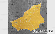 Physical Map of Lunda Sul, darken, desaturated