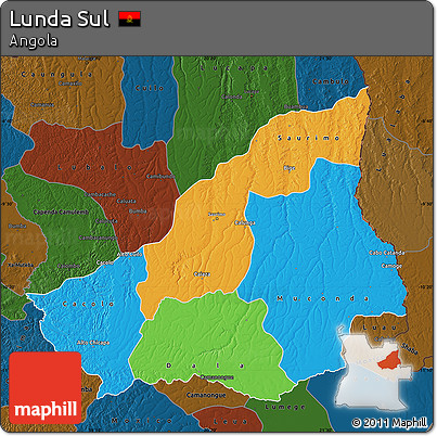 Political Map of Lunda Sul, darken
