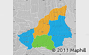 Political Map of Lunda Sul, lighten, desaturated