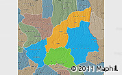 Political Map of Lunda Sul, semi-desaturated