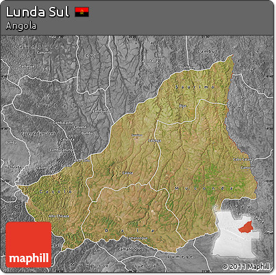 Satellite Map of Lunda Sul, desaturated