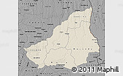 Shaded Relief Map of Lunda Sul, darken, desaturated
