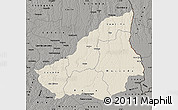 Shaded Relief Map of Lunda Sul, darken, semi-desaturated