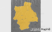 Physical 3D Map of Muconda, darken, desaturated
