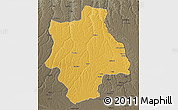 Physical 3D Map of Muconda, darken, semi-desaturated