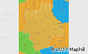 Physical 3D Map of Muconda, political outside