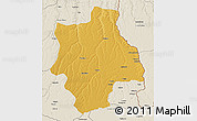 Physical 3D Map of Muconda, shaded relief outside