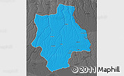 Political 3D Map of Muconda, darken, desaturated