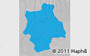 Political 3D Map of Muconda, lighten, desaturated