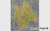 Satellite 3D Map of Muconda, desaturated