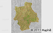 Satellite 3D Map of Muconda, lighten, desaturated