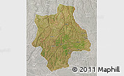 Satellite 3D Map of Muconda, lighten, semi-desaturated