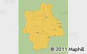 Savanna Style 3D Map of Muconda, single color outside