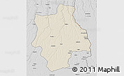 Shaded Relief 3D Map of Muconda, desaturated