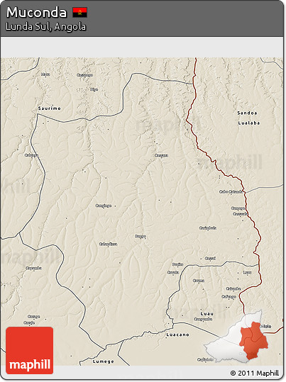 Shaded Relief 3D Map of Muconda