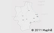 Silver Style 3D Map of Muconda, single color outside