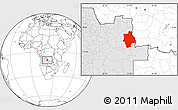 Blank Location Map of Muconda, highlighted country