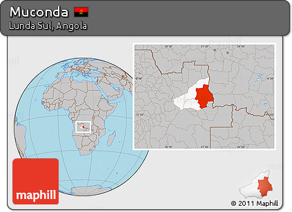 Gray Location Map of Muconda, highlighted parent region