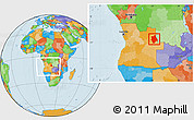 Political Location Map of Muconda, within the entire country