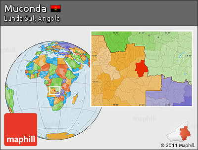 Political Location Map of Muconda