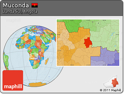 Political Location Map of Muconda