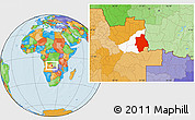 Political Location Map of Muconda, highlighted parent region