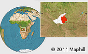 Satellite Location Map of Muconda, highlighted parent region