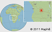 Savanna Style Location Map of Muconda, within the entire country