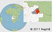 Savanna Style Location Map of Muconda, highlighted country, highlighted parent region