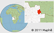 Savanna Style Location Map of Muconda, highlighted country