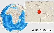 Shaded Relief Location Map of Muconda