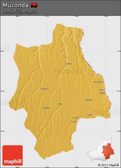 Physical Map of Muconda, cropped outside